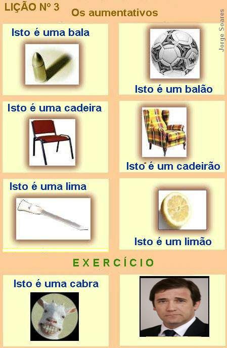 Aumentativos segundo a gramática portuguesa